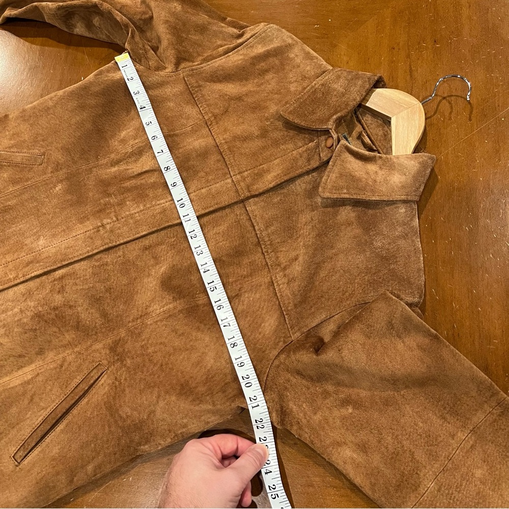 AMI Alexandre Mattiussi Men’s Vintage Full-Zip Leather Jacket Brown Medium - Picture 14 of 16
